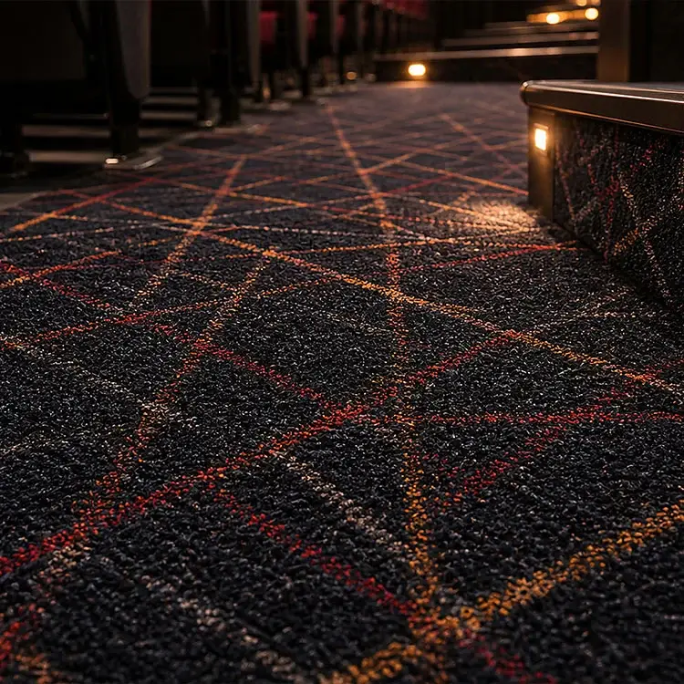 Tűzálló mozi nejlon Broadloom szőnyeg